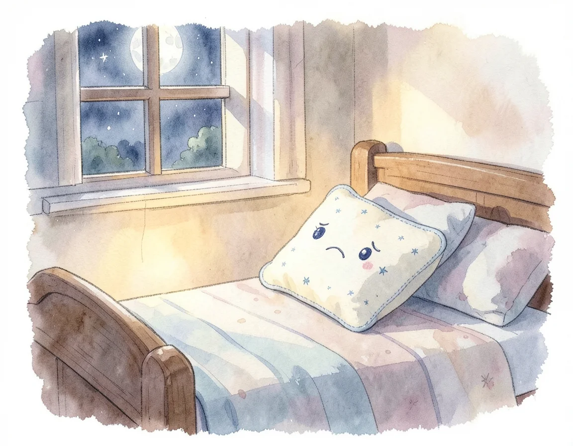 Illustration from the story “The Pillow That Could Not Get Comfortable”
