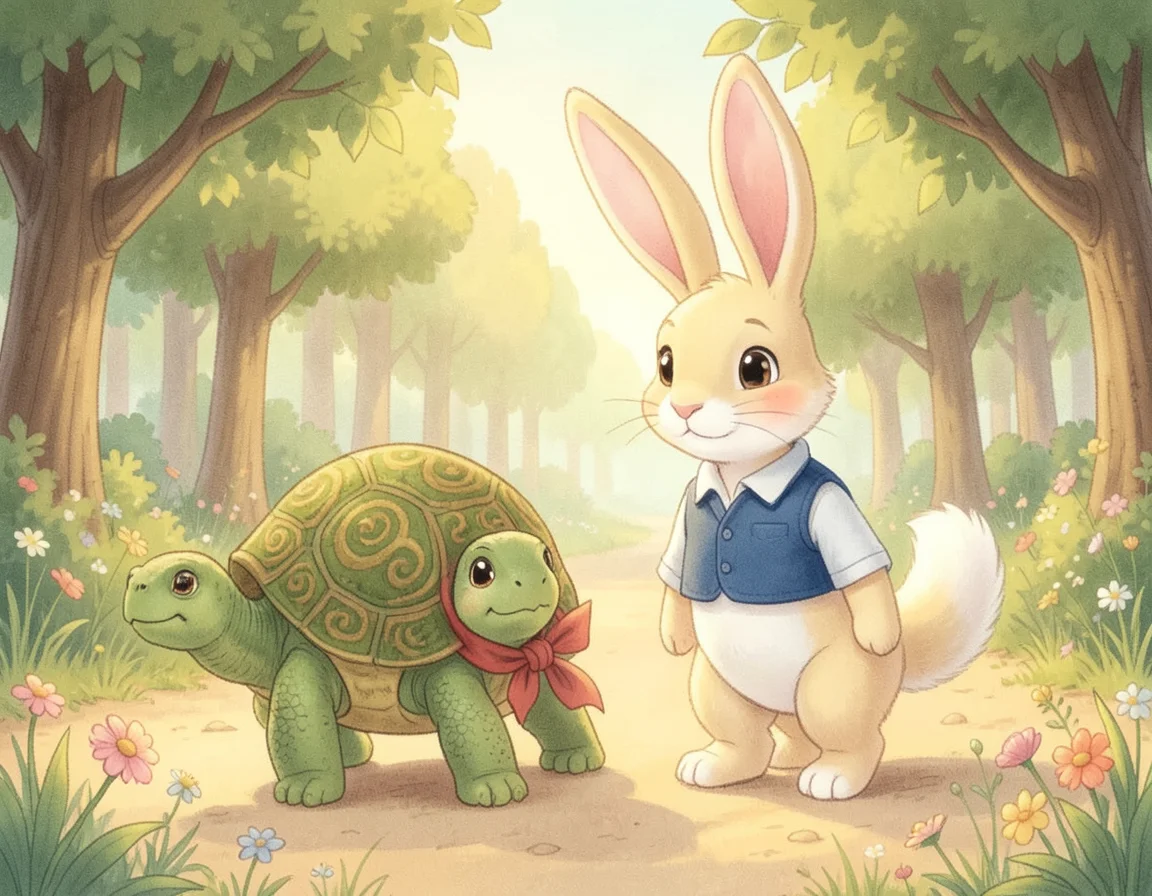 A page from “The Tortoise Who Took One Step at a Time”, illustrated by Storyclover