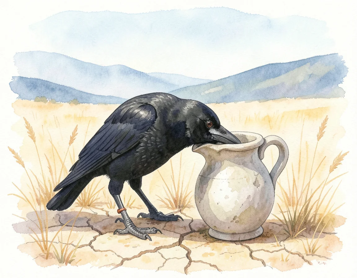 The Crow Who Raised the Water but Lowered Her Pride