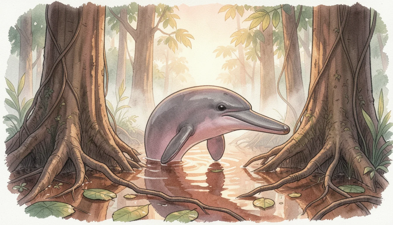 The River Dolphin Navigating a Flooded Forest